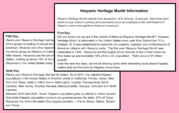 Preview of Hispanic Heritage Month Announcements