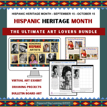 Preview of Hispanic Heritage Month- Art Lover's Bundle- Virtual Field Trip, Posters, Draw