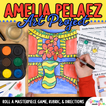 Preview of Hispanic Heritage Month Art Project: Amelia Pelaez Cubism Painting Art Lesson