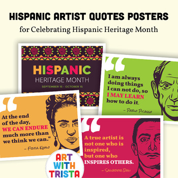 Preview of Hispanic Heritage Month Artist Quotes Posters