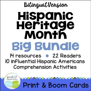Preview of Hispanic Heritage Month BIG Bundle | Printable & Boom Cards w Audio | Bilingual