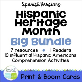 Preview of Hispanic Heritage Month Spanish BIG Bundle | Printable & Boom Cards | español
