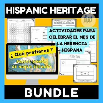 Preview of Hispanic Heritage Month BUNDLE - Actividades Mes de la Herencia Hispana