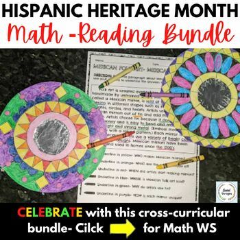 Preview of Hispanic Heritage Month BUNDLE- Craft Project-Reading-Math Activities
