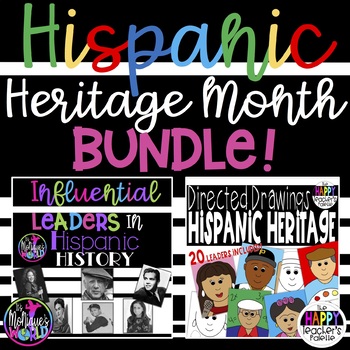 Preview of Hispanic Heritage Month BUNDLE - Influential Leaders & Directed Drawings