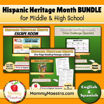 Preview of Hispanic Heritage Month BUNDLE for Middle & High School