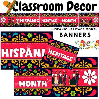 Preview of Hispanic Heritage Month Banners,Bulletin Boards,Classroom Decor