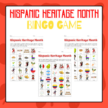 Preview of Hispanic Heritage Month Bingo Game