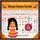 Hispanic Heritage Month Bingo Game Cards :  Hispanic Cultu