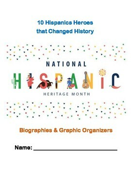 Preview of Hispanic Heritage Month Bio Cards & Graphic Organizers