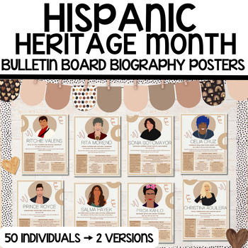 Preview of Hispanic Heritage Month Biography Posters | Latinx Bulletin Board / Decor