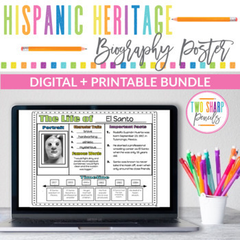 Preview of Hispanic Heritage Month Biography Posters and Articles Bundle | Latinx History