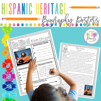 Preview of Hispanic Heritage Month Biography Posters and Articles | Latinx History