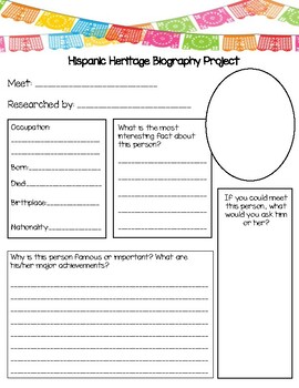 Preview of Hispanic Heritage Month Biography Project