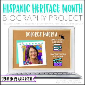 Preview of Hispanic Heritage Month Biography Project | Google Slides™ 