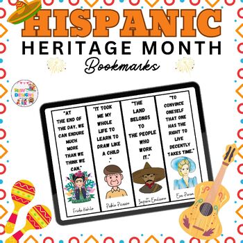 Preview of Hispanic Heritage History Month Bookmarks / FAMOUS QUOTES / October Worksheets