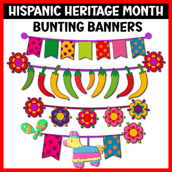 Preview of Hispanic Heritage Month Bulletin Board Bunting Banners Coloring Bunting Crafts 1