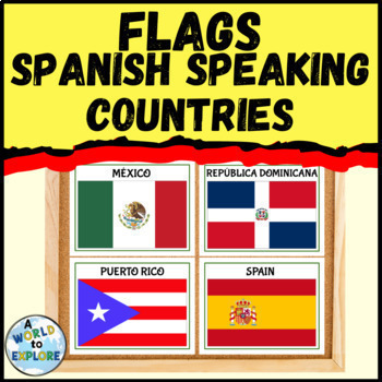 Preview of Hispanic Heritage Month Bulletin Board FLAGS of SPANISH Countries