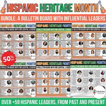 Preview of Hispanic Heritage Month Bulletin Board: Honoring Leaders Who Make a Difference!