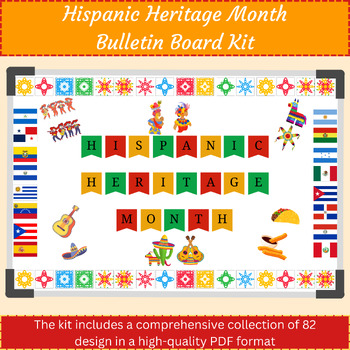 Preview of Hispanic Heritage Month Bulletin Board Kit,Hispanic Classroom Decor,Latino board