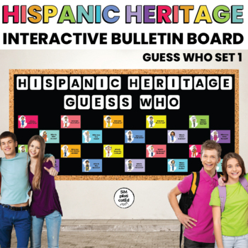 Preview of Hispanic Heritage Month Bulletin Board | Latino Leaders Guess Who | SET 1