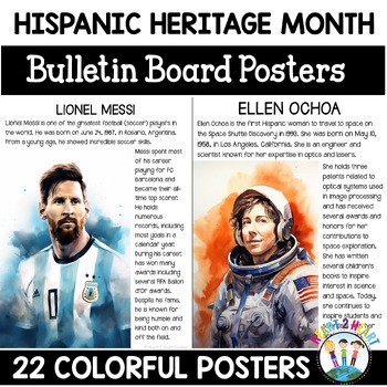 Preview of Hispanic Heritage Month Bulletin Board Posters & Activities