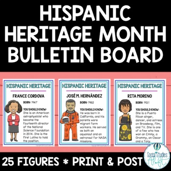Preview of Hispanic Heritage Month Bulletin Board Print & Post