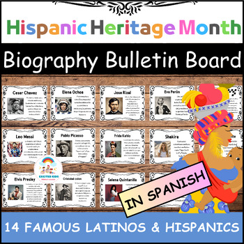 Preview of Hispanic Heritage Month Bulletin Board Set in Spanish | Famous Latinos, Hispanic