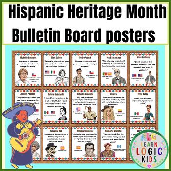Preview of Hispanic Heritage Month Bulletin Board Set posters Inspiring Quotes