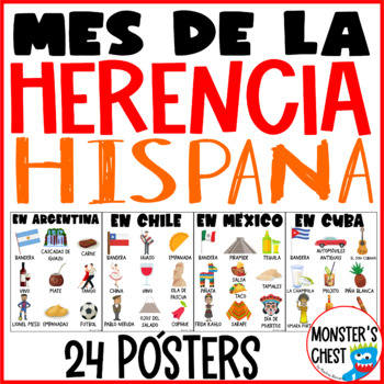 Preview of Hispanic Heritage Month Bulletin Board Spanish Speaking Countries Posters