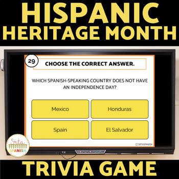 Preview of Hispanic Heritage Month Bulletin Board & Trivia Game Mes de la Herencia Hispana