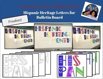 Preview of Hispanic Heritage Month Bulletin Board letters