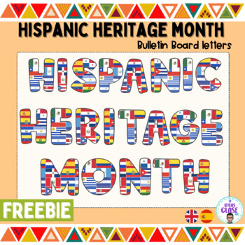 Preview of Hispanic Heritage Month Bulletin board letters- Bilingual- freebie