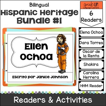 Preview of Bilingual Hispanic Heritage Month Bundle 1 - Printable & Boom Cards with Audio