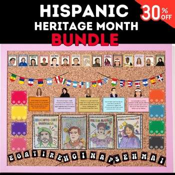 Preview of Hispanic Heritage Month Bundle Coloring Pages Bulletin Boards and Posters