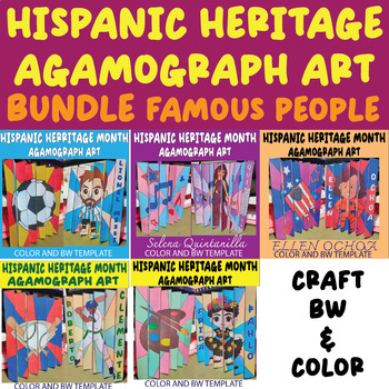 Preview of Hispanic Heritage Month Bundle Crafts Famous People Agamograp Art Activities