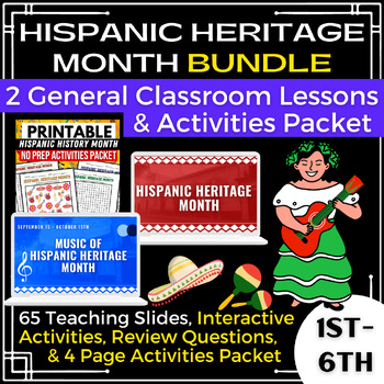 Preview of Hispanic Heritage Month Bundle - General Classroom Lessons & Activities Packet