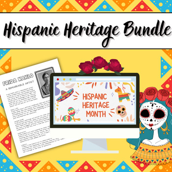 Preview of Hispanic Heritage Month Bundle | Reading comprehensions and slides
