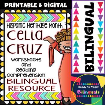 Preview of Hispanic Heritage Month- Celia Cruz - Worksheets, Reading Comprehension & Poster