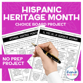 Preview of Hispanic Heritage Month Choice Board Project for Spanish or Social Studies Class