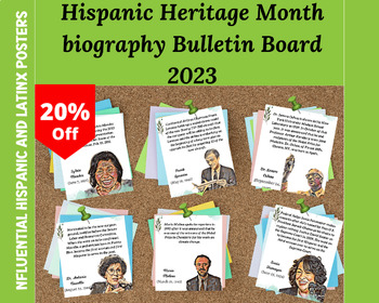 Preview of Ifluential hispanic heritage month bulletin board posters, Latinx posters decor