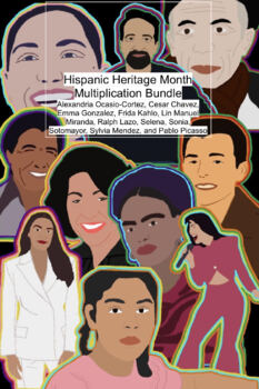 Preview of Hispanic Heritage Month Code Breakers Multiplication Bundle