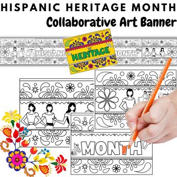 Preview of Hispanic Heritage Month Collaborative Art Banner Bulletin Boards,Classroom Decor