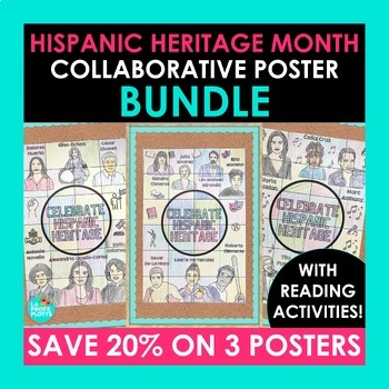 Preview of Hispanic Heritage Month Collaborative Posters & Reading Activities
