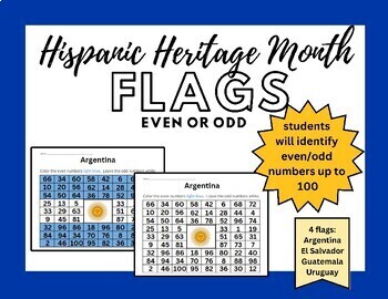 Preview of Hispanic Heritage Month: Color the Flag Math-Even/Odd
