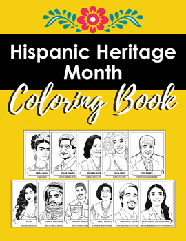 Preview of Hispanic Heritage Month Coloring Book (ENGLISH)