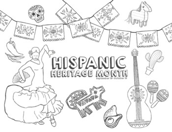 Preview of Hispanic Heritage Month Coloring Page