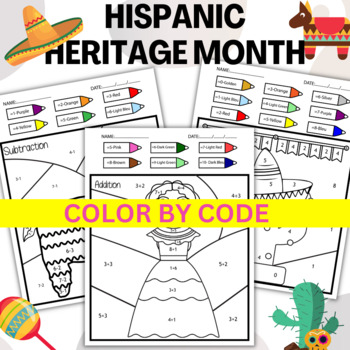 Preview of Hispanic Heritage Month Coloring Pages - Color By Numbers