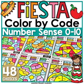 Preview of Hispanic Heritage Month Coloring Pages Color by Code Fiesta Cinco de Mayo