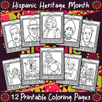 Hispanic Heritage Month Coloring Pages │Iconic Hispanic Figures | TPT